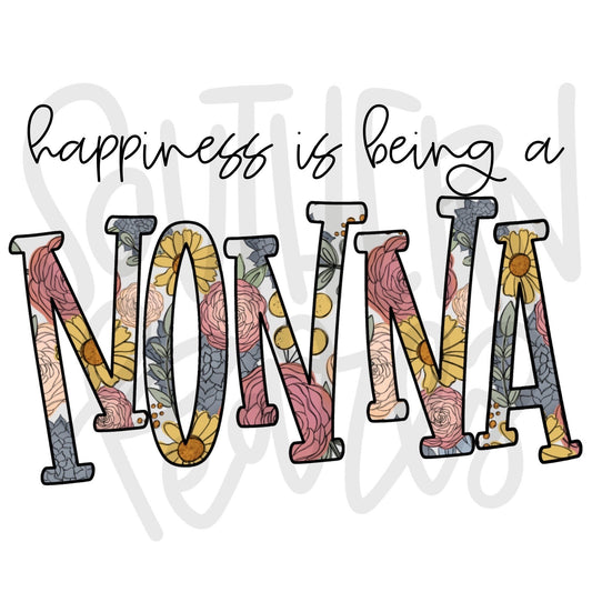 Happiness is being a NONNA | Sublimation Design | Digital Download | Women’s, Kids Shirt PNG