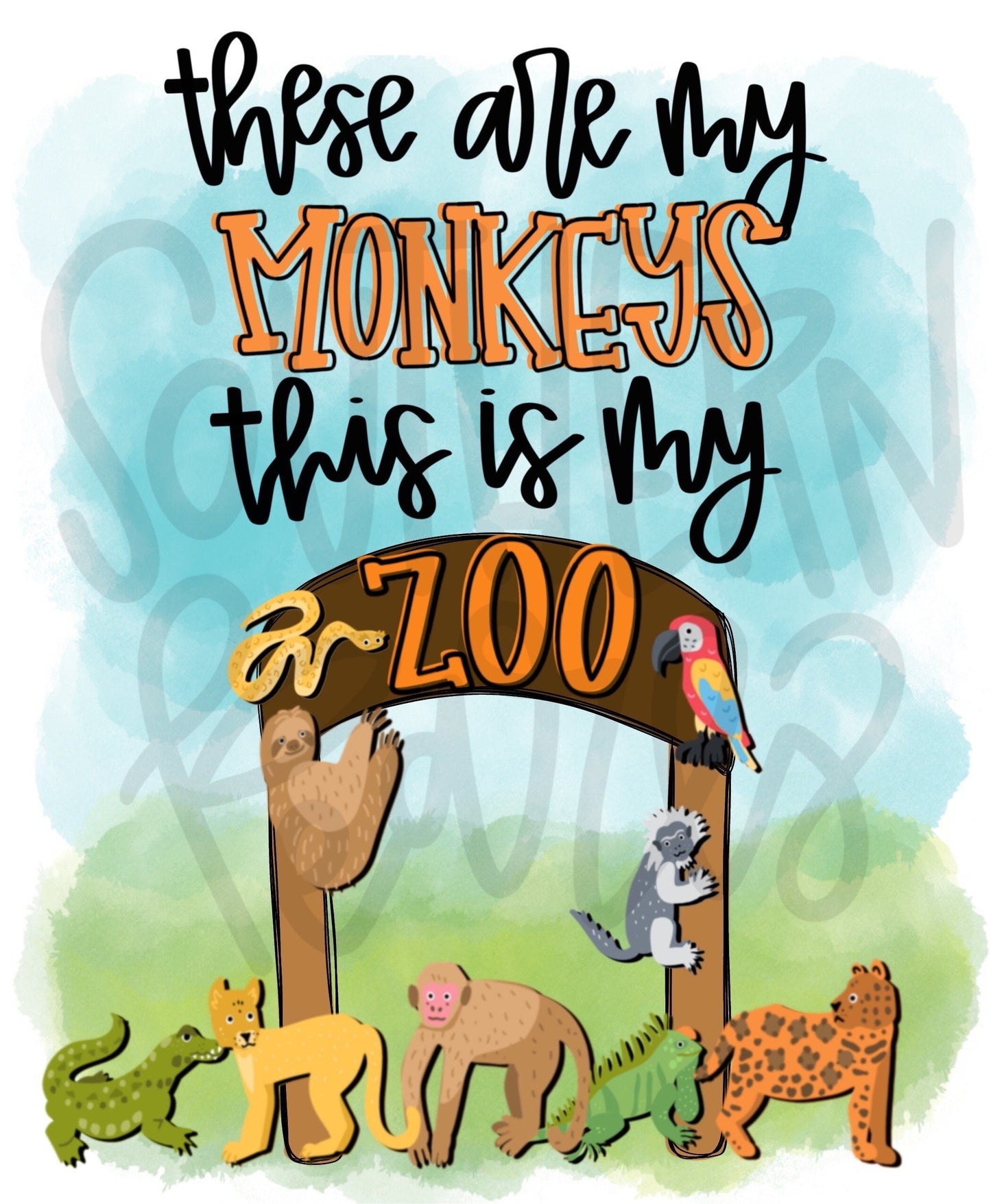 These are my monkeys this is my zoo | Sublimation Design | Digital Download | Women’s, Kids Shirt PNG