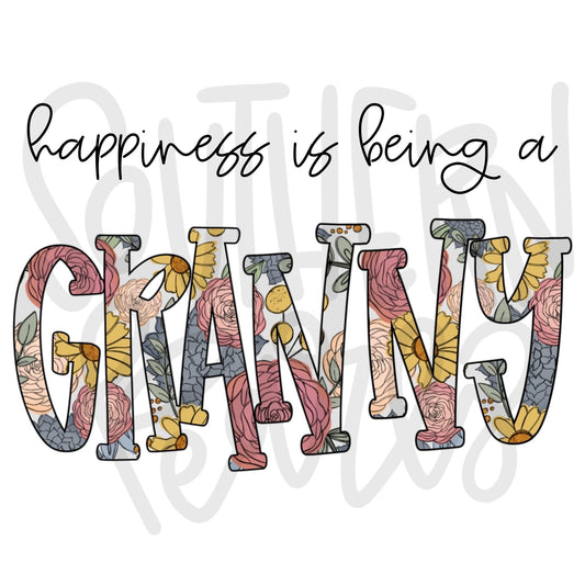 Happiness is being a GRANNY | Sublimation Design | Digital Download | Women’s, Kids Shirt PNG