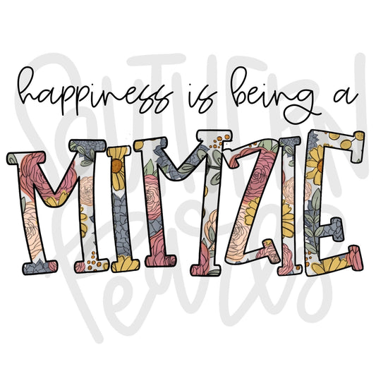 Happiness is being a MIMZIE | Sublimation Design | Digital Download | Women’s, Kids Shirt PNG