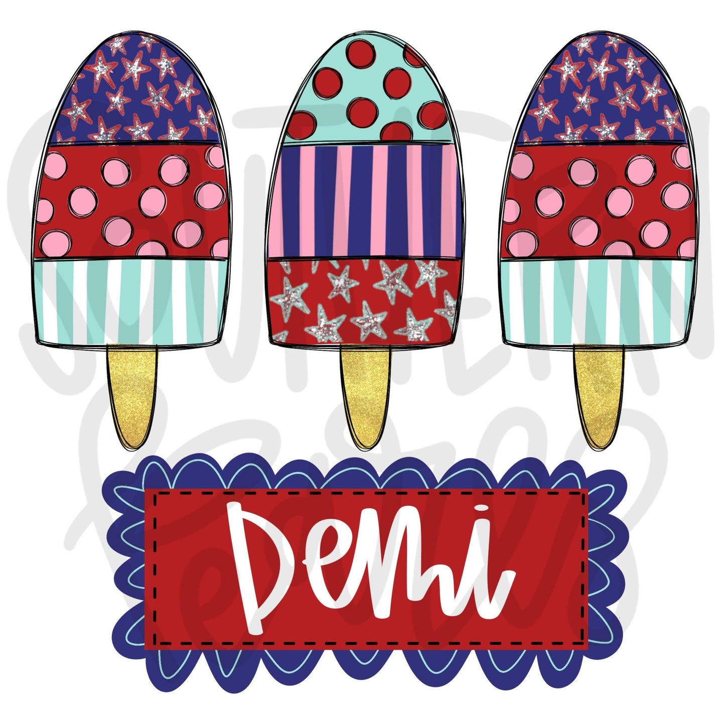 Patriotic Popsicles | Sublimation Design | Digital Download | Women’s, Kids Shirt PNG