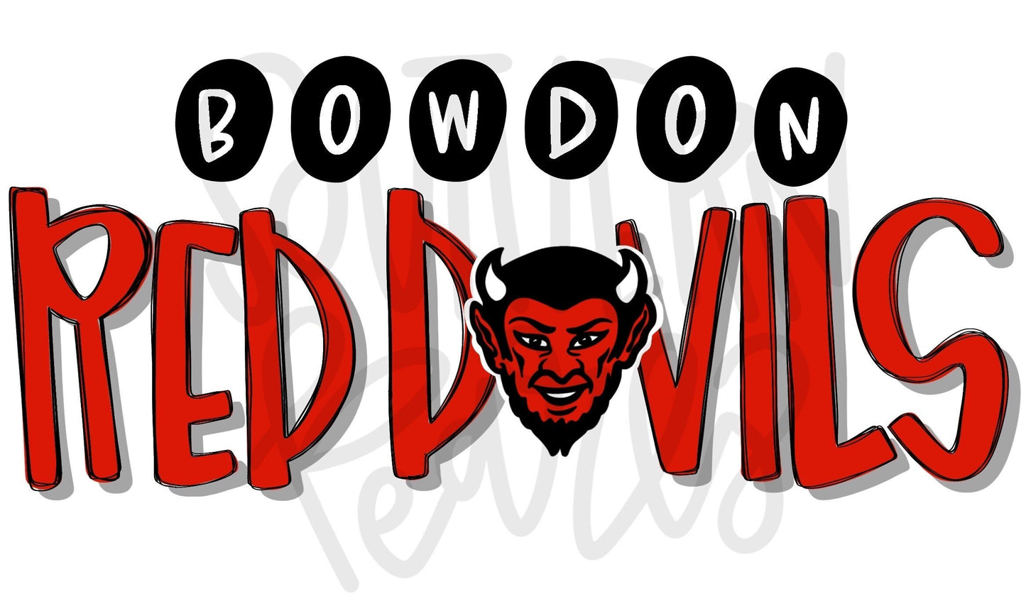 Bowdon Red Devils| Sublimation Design | Digital Download | Women’s, Kids Shirt PNG