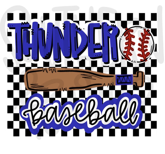 Thunder Baseball | Sublimation Design | Digital Download | Women’s, Kids Shirt PNG