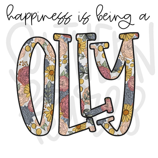 Happiness is being a OLLY | Sublimation Design | Digital Download | Women’s, Kids Shirt PNG