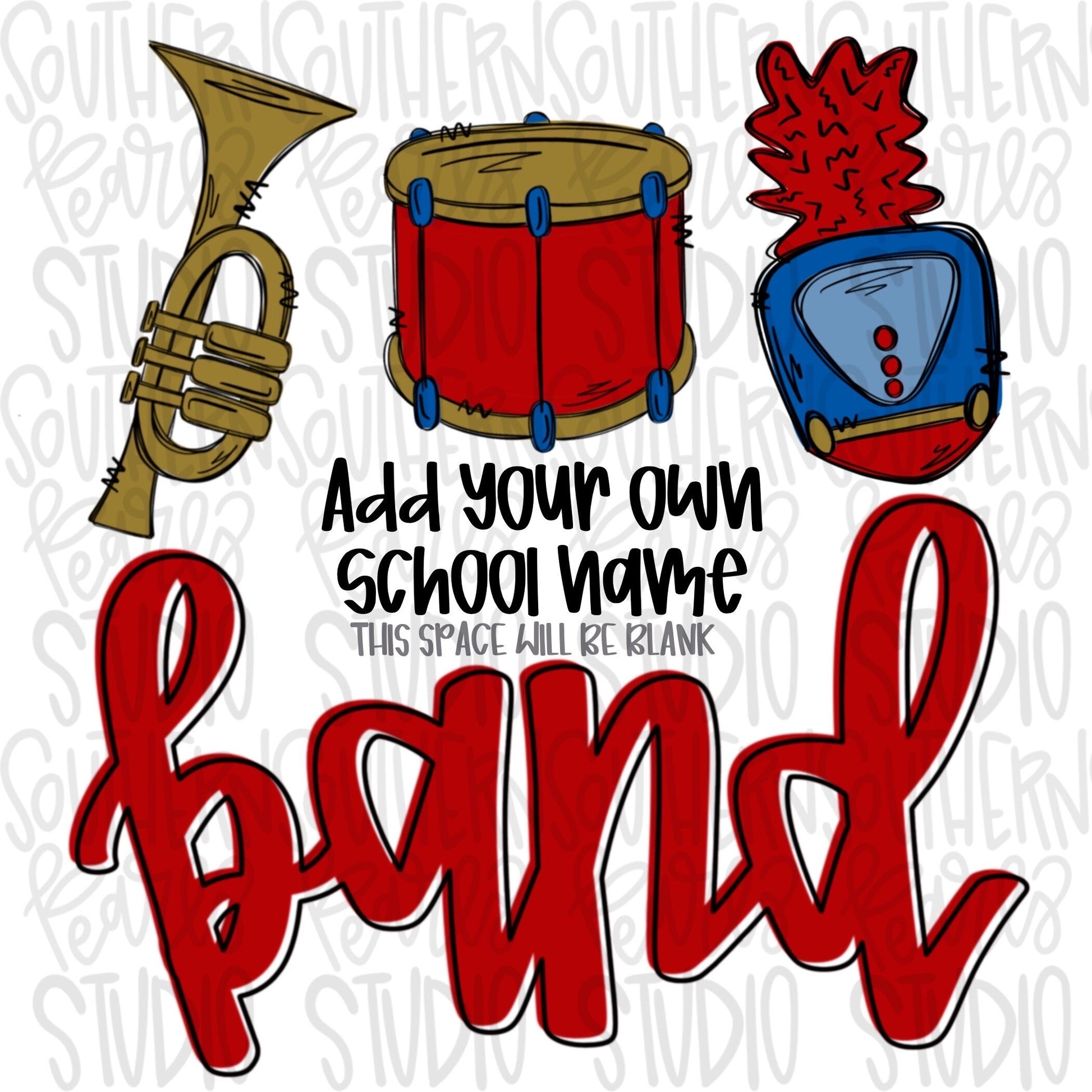 School Band | Add your own school name | PNG | Sublimation | Design Download