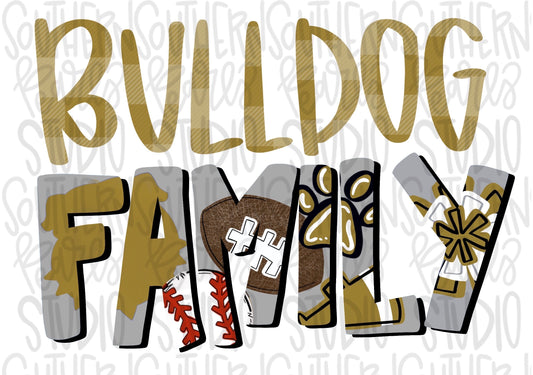 Bulldog Family | Sublimation Design | Digital Download | Women’s, Kids Shirt PNG