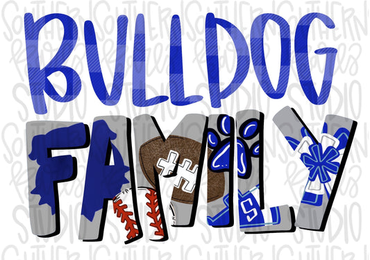 Bulldog Family | Sublimation Design | Digital Download | Women’s, Kids Shirt PNG