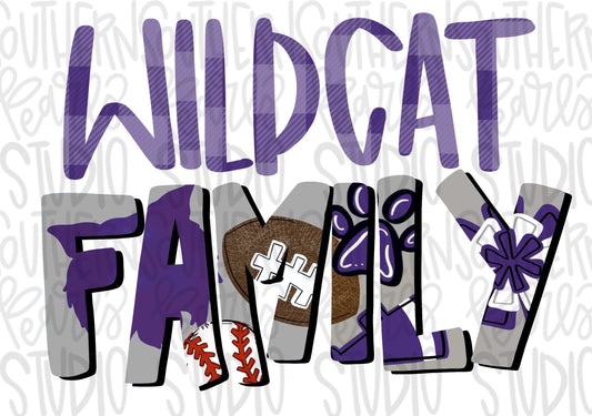 Wildcat Family | Sublimation Design | Digital Download | Women’s, Kids Shirt PNG