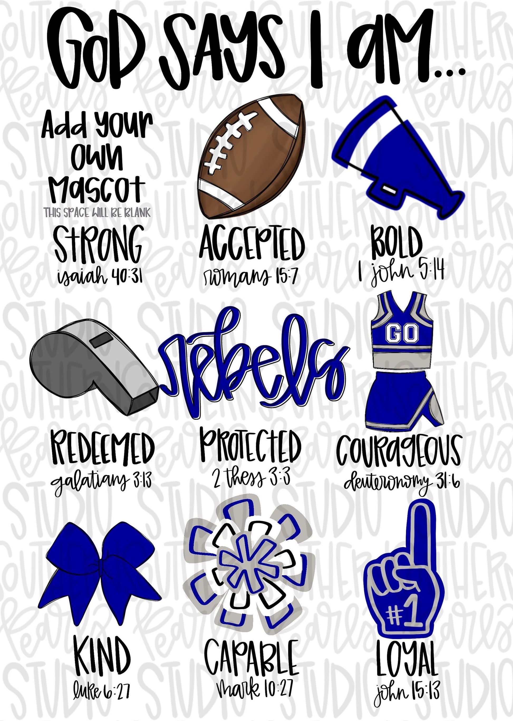 God says I am CHEERLEADING | PNG | Sublimation | Design Download