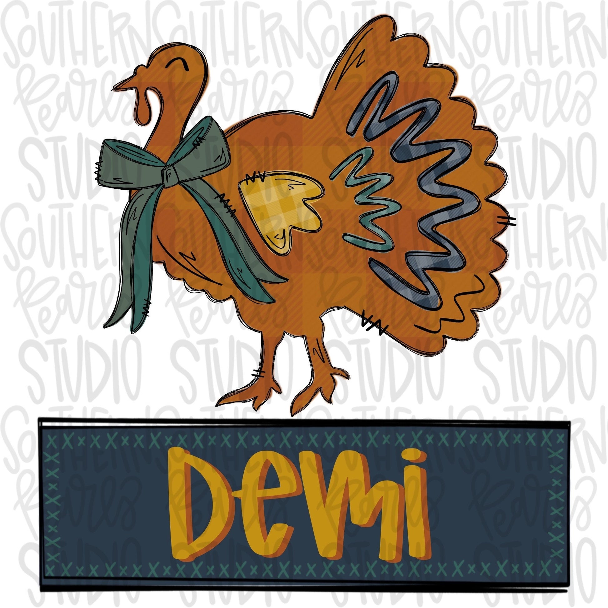 Turkey with Name Patch | Sublimation Design | Digital Download | Women’s, Kids Shirt PNG