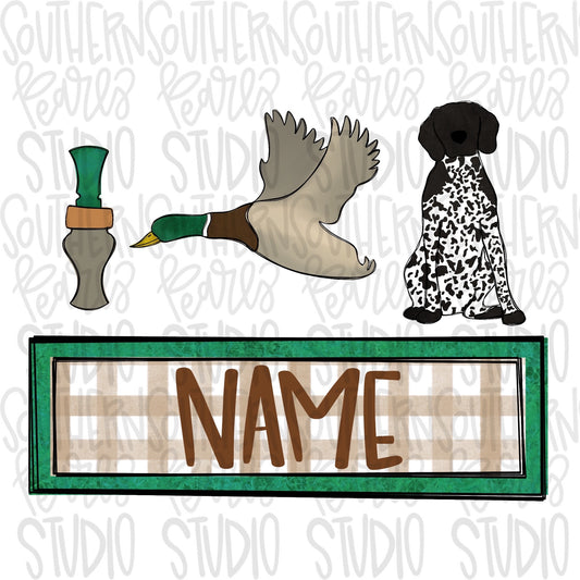 Mallard duck hunting name plate | Sublimation Design | Digital Download | Women’s, Kids Shirt PNG