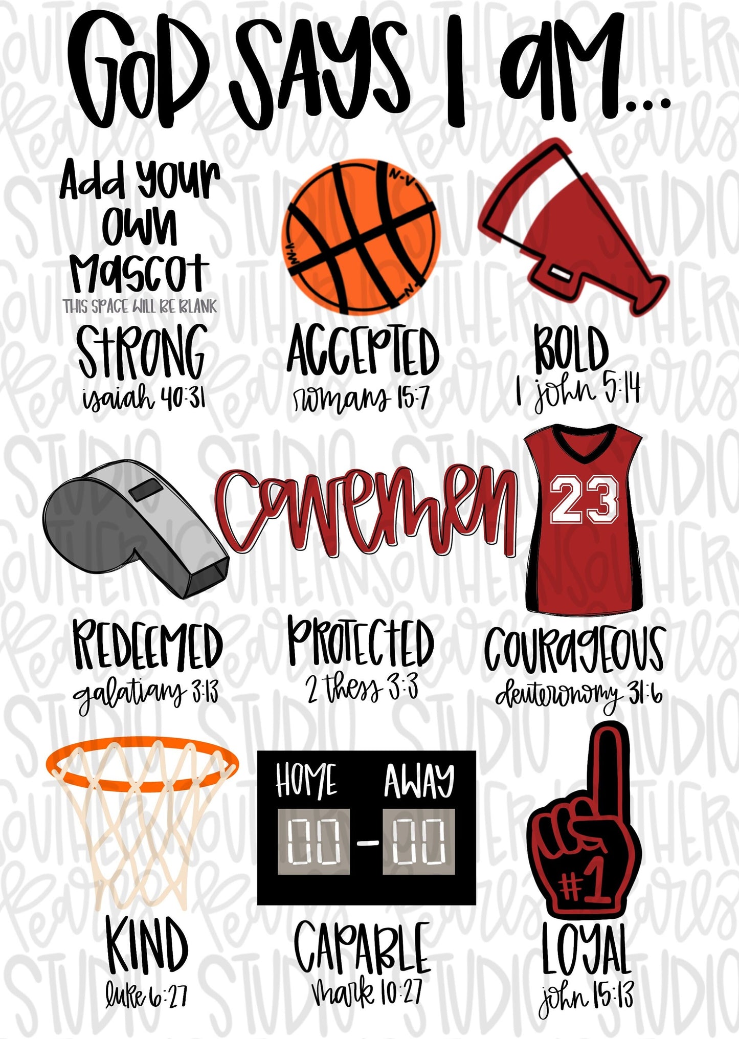 God says I am BASKETBALL | PNG | Sublimation | Design Download