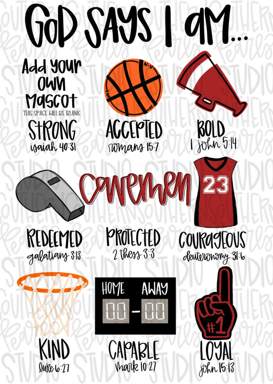 God says I am BASKETBALL | PNG | Sublimation | Design Download