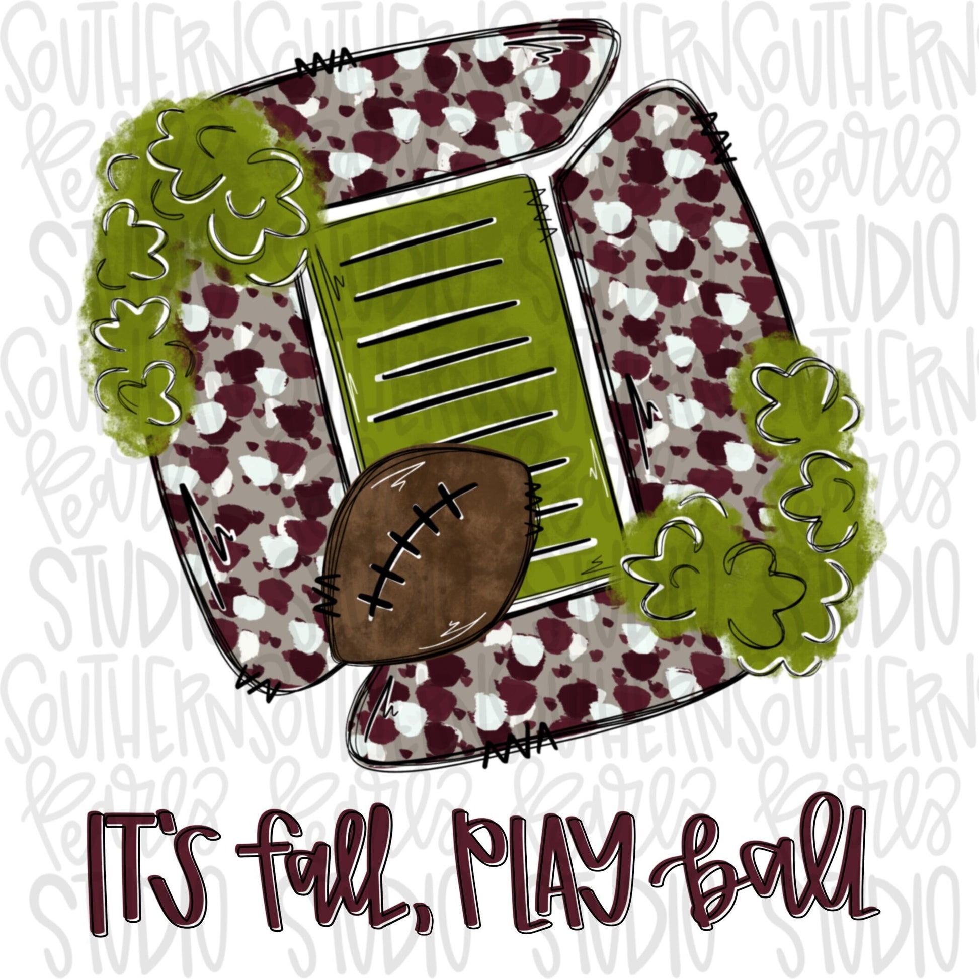 FOOTBALL Stadium Maroon White Black | PNG | Sublimation | Design Download