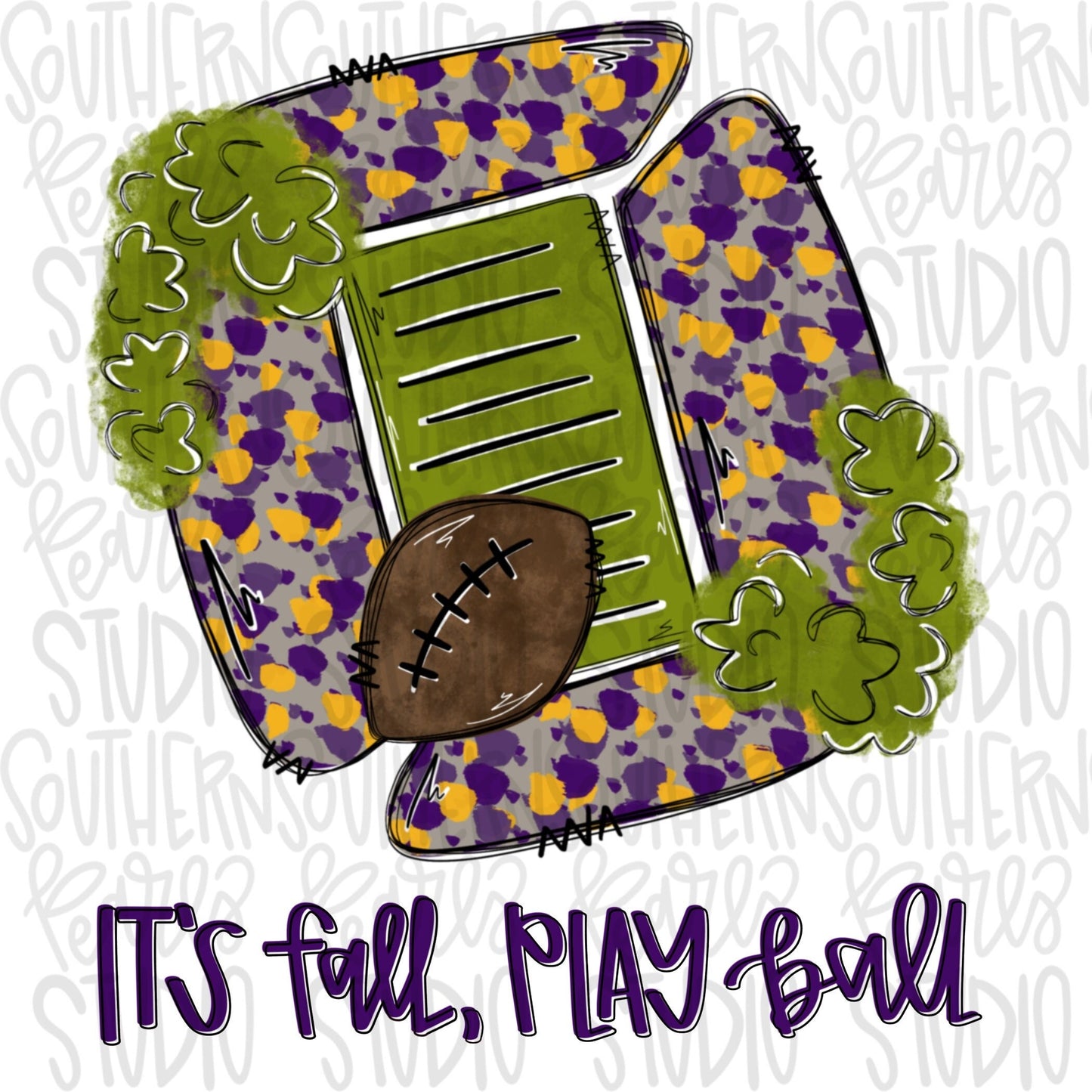 FOOTBALL Stadium Purple Yellow | PNG | Sublimation | Design Download