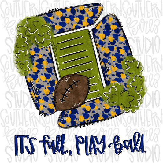 FOOTBALL Stadium Blue Yellow | PNG | Sublimation | Design Download