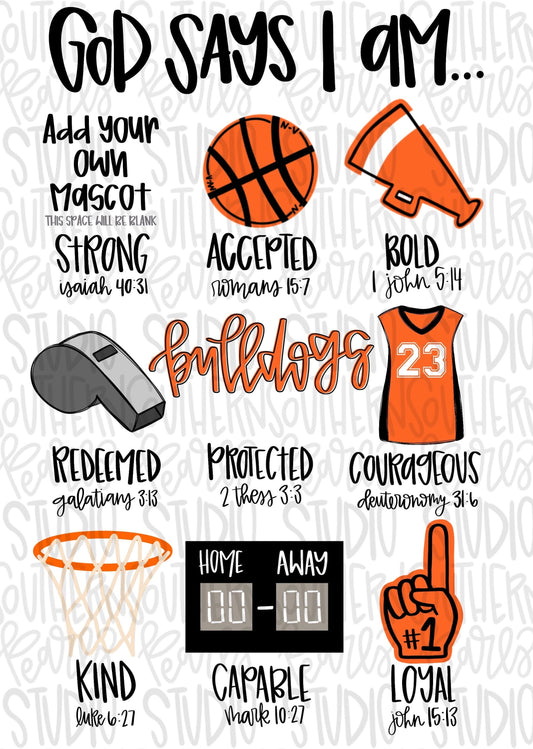 God says I am BASKETBALL | PNG | Sublimation | Design Download