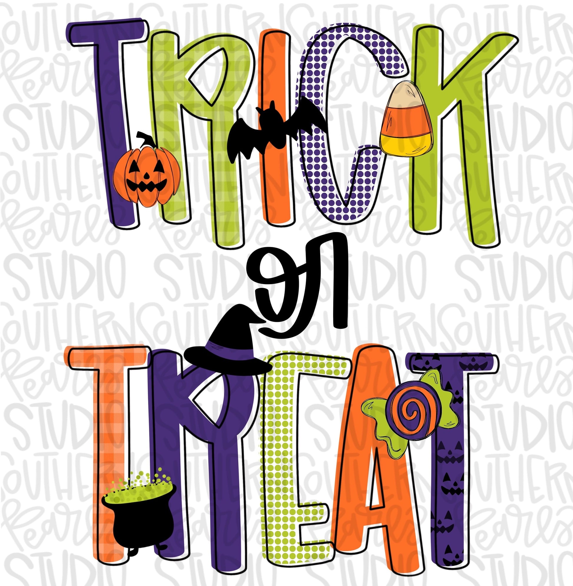 Trick or Treat | Boo | Sublimation Design | Digital Download | Women’s, Kids Shirt PNG