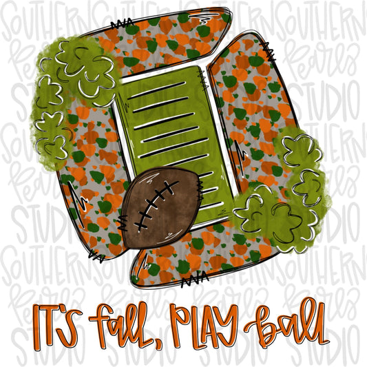 FOOTBALL Stadium Orange Green | PNG | Sublimation | Design Download