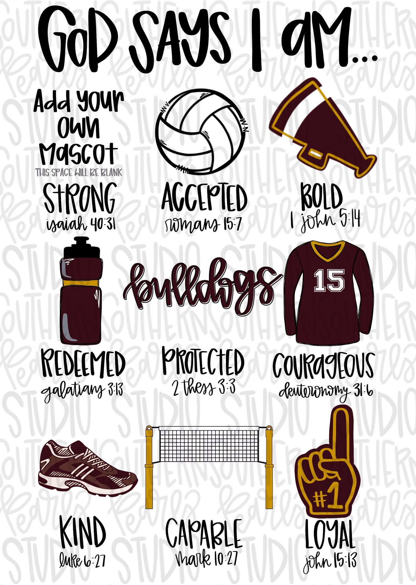 God says I am VOLLEYBALL | PNG | Sublimation | Design Download