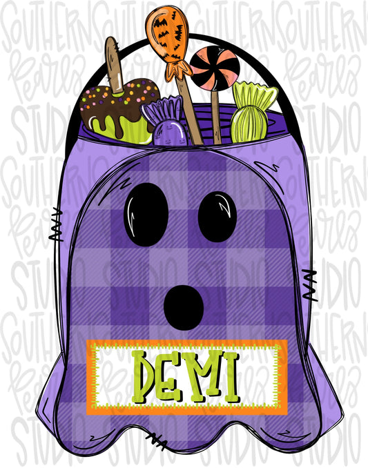 Trick or Treat basket | Ghost | Boo | Sublimation Design | Digital Download | Women’s, Kids Shirt PNG