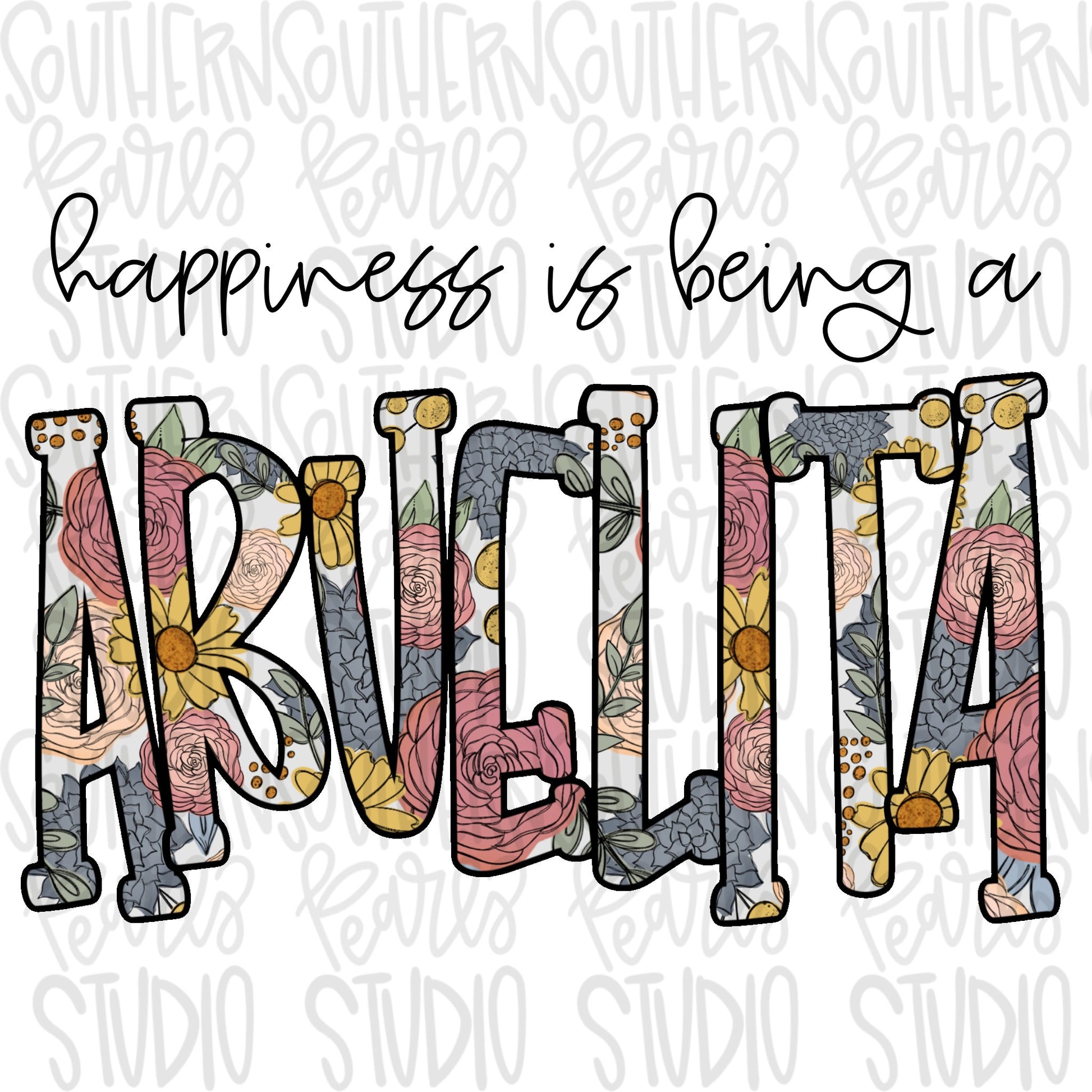 Happiness is being ABUELITA | Sublimation Design | Digital Download | Women’s, Kids Shirt PNG