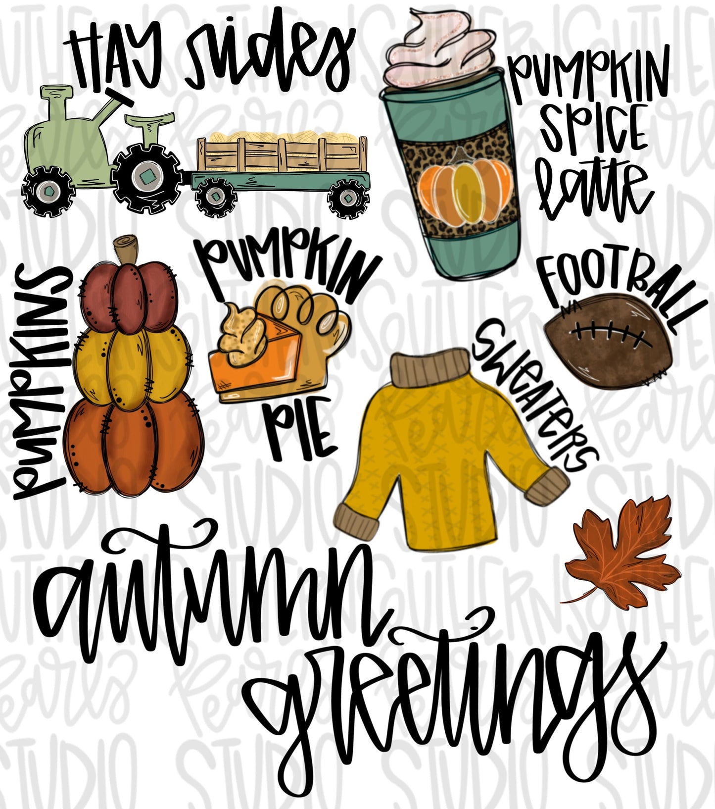 Autumn Greetings | Sublimation Design | Digital Download | Women’s, Kids Shirt PNG