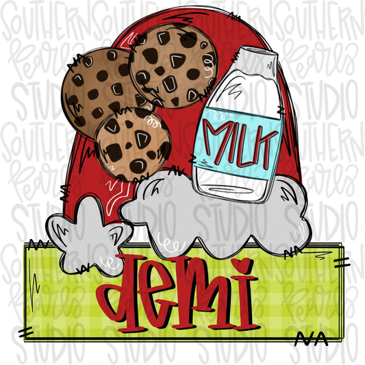 Milk and Cookies name patch | Sublimation Design | Digital Download | Women’s, Kids Shirt PNG