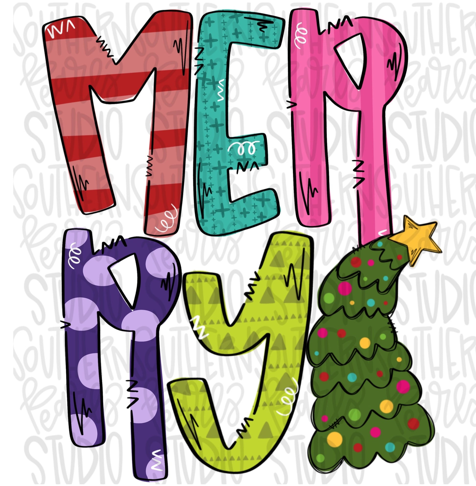 Merry | Sublimation Design | Digital Download | Women’s, Kids Shirt PNG