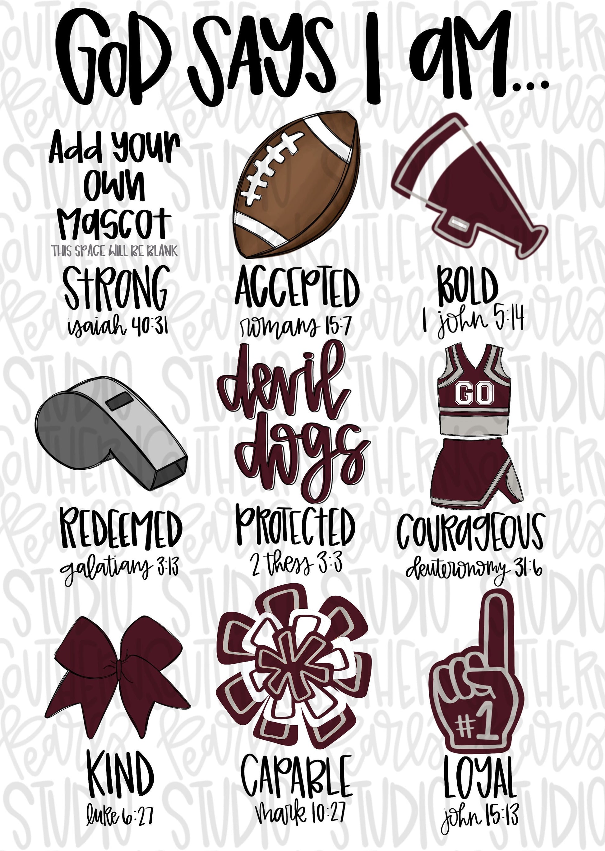 God says I am CHEERLEADING | PNG | Sublimation | Design Download