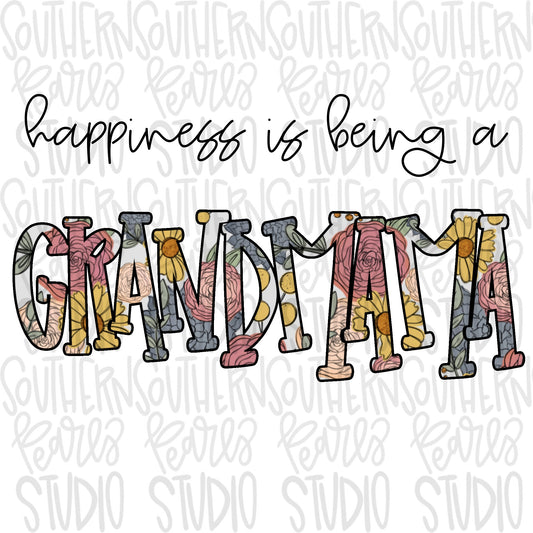 Happiness is being a GRANDMAMA | Sublimation Design | Digital Download | Women’s, Kids Shirt PNG