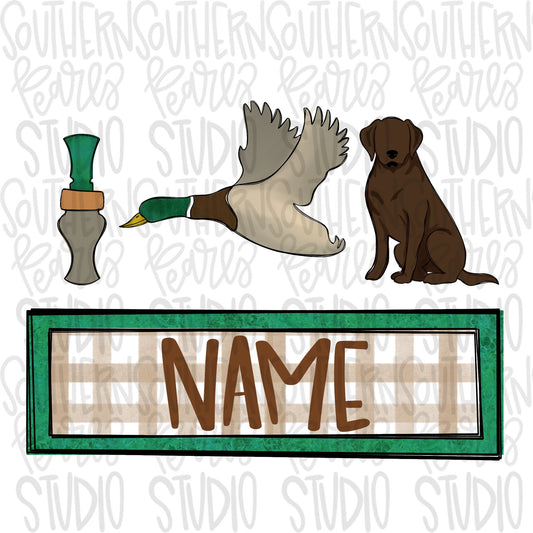 Mallard duck hunting name plate | Sublimation Design | Digital Download | Women’s, Kids Shirt PNG