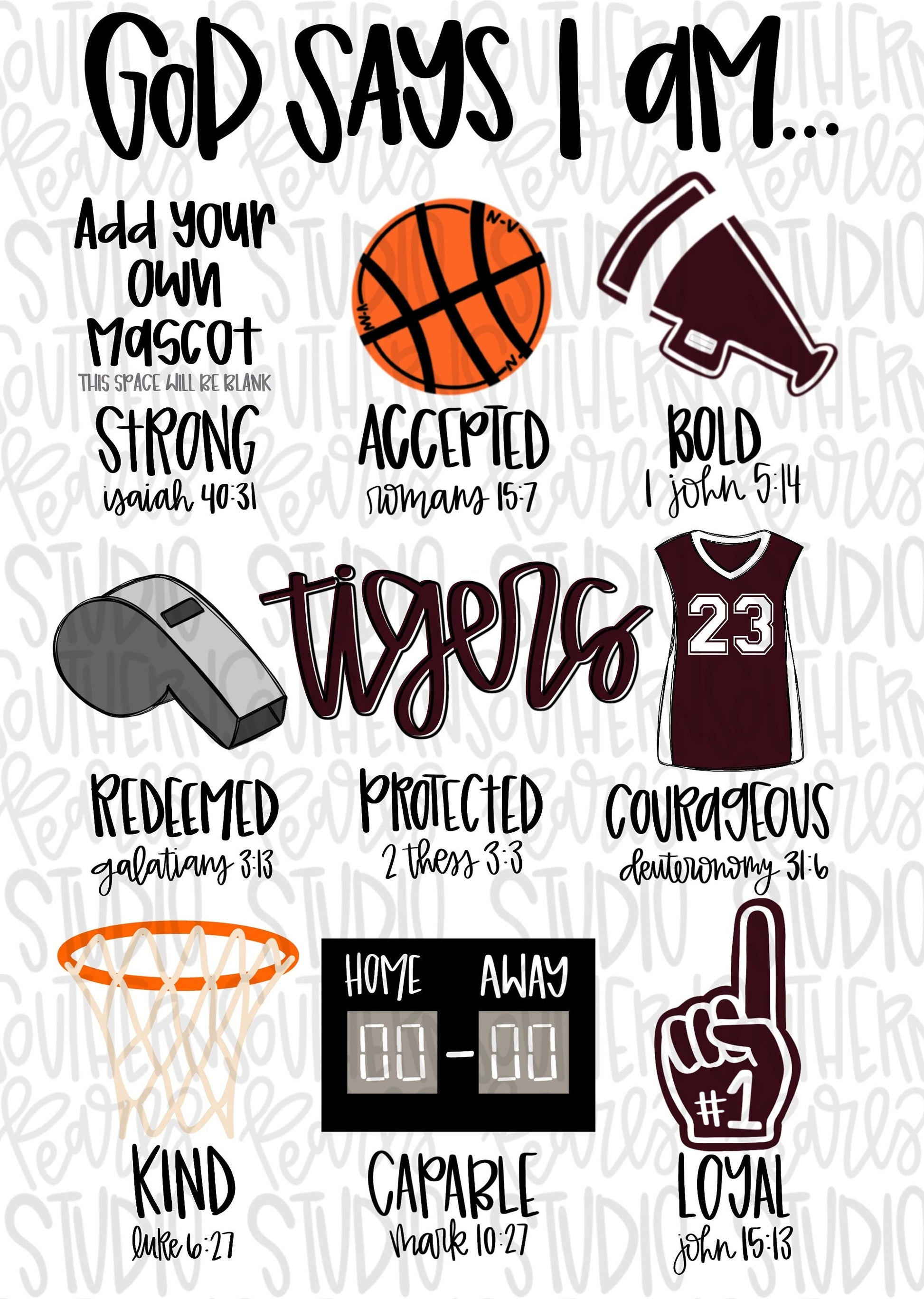 God says I am BASKETBALL | PNG | Sublimation | Design Download Y