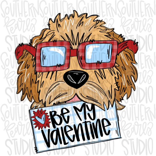 Be My Valentine Goldendoodle Boy | Sublimation Design | Digital Download | Women’s, Kids Shirt PNG