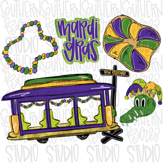 Mardi Gras collage | Sublimation Design | Digital Download | Women’s, Kids Shirt PNG