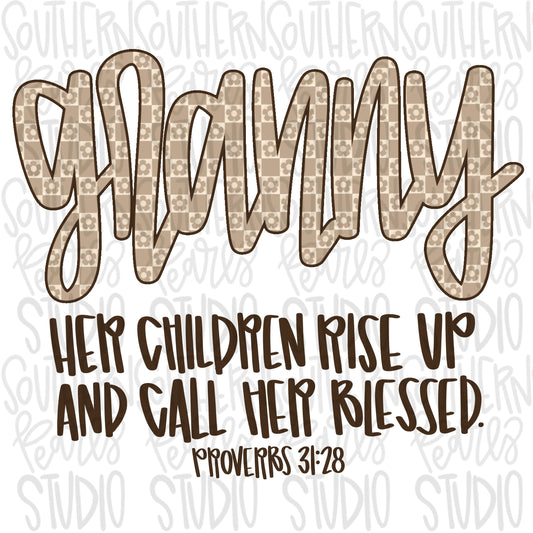 GRANNY | Her children rise up and call her blessed | Sublimation Design | Digital Download | Women’s, Kids Shirt PNG