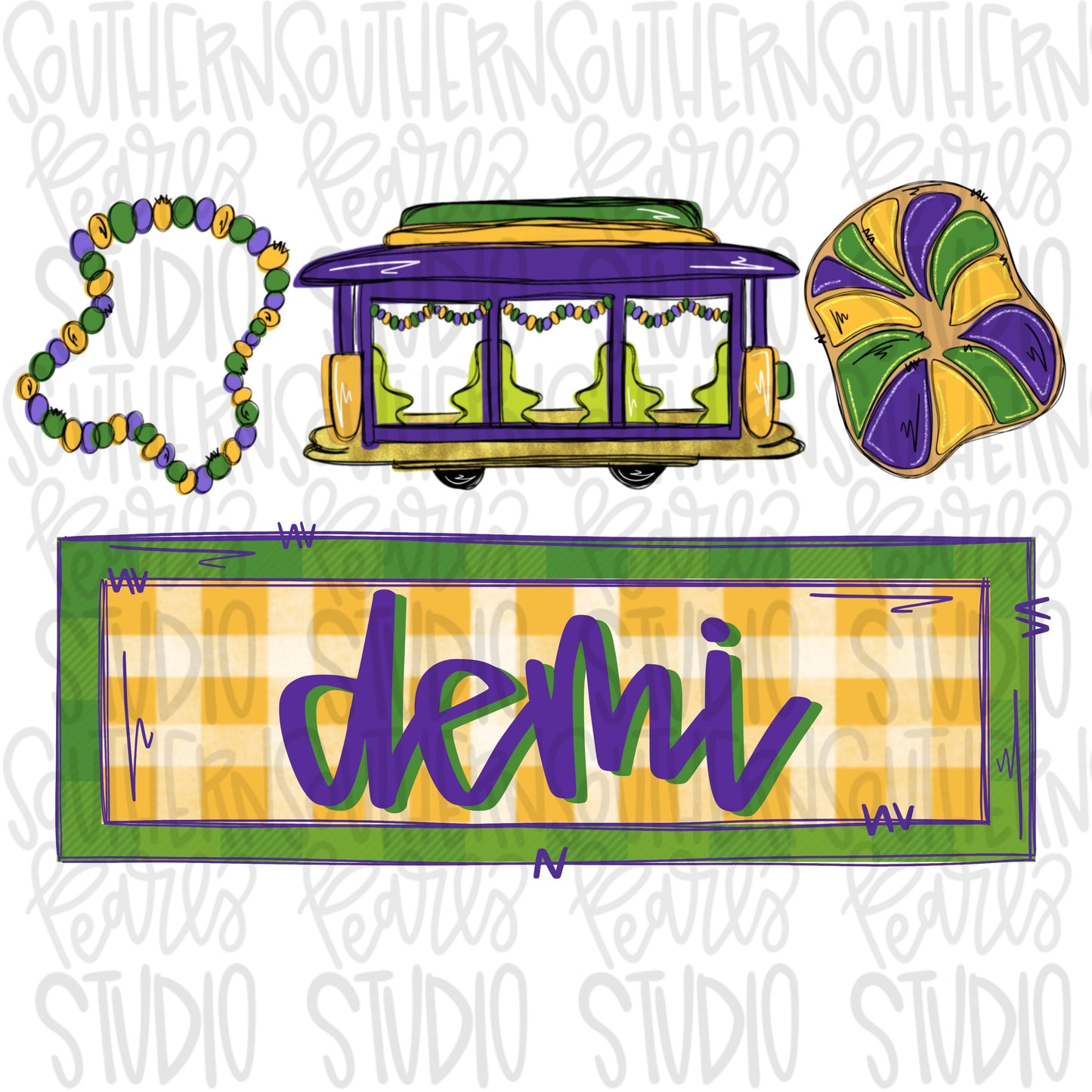 Mardi Gras trio name patch | Sublimation Design | Digital Download | Women’s, Kids Shirt PNG