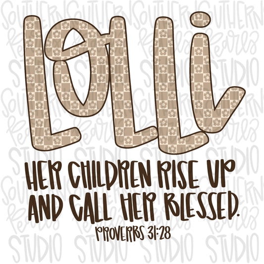 LOLLI | Her children rise up and call her blessed | Sublimation Design | Digital Download | Women’s, Kids Shirt PNG