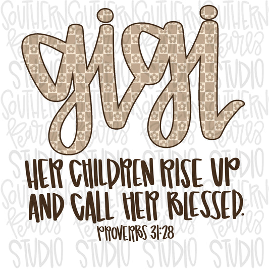 GIGI | Her children rise up and call her blessed | Sublimation Design | Digital Download | Women’s, Kids Shirt PNG