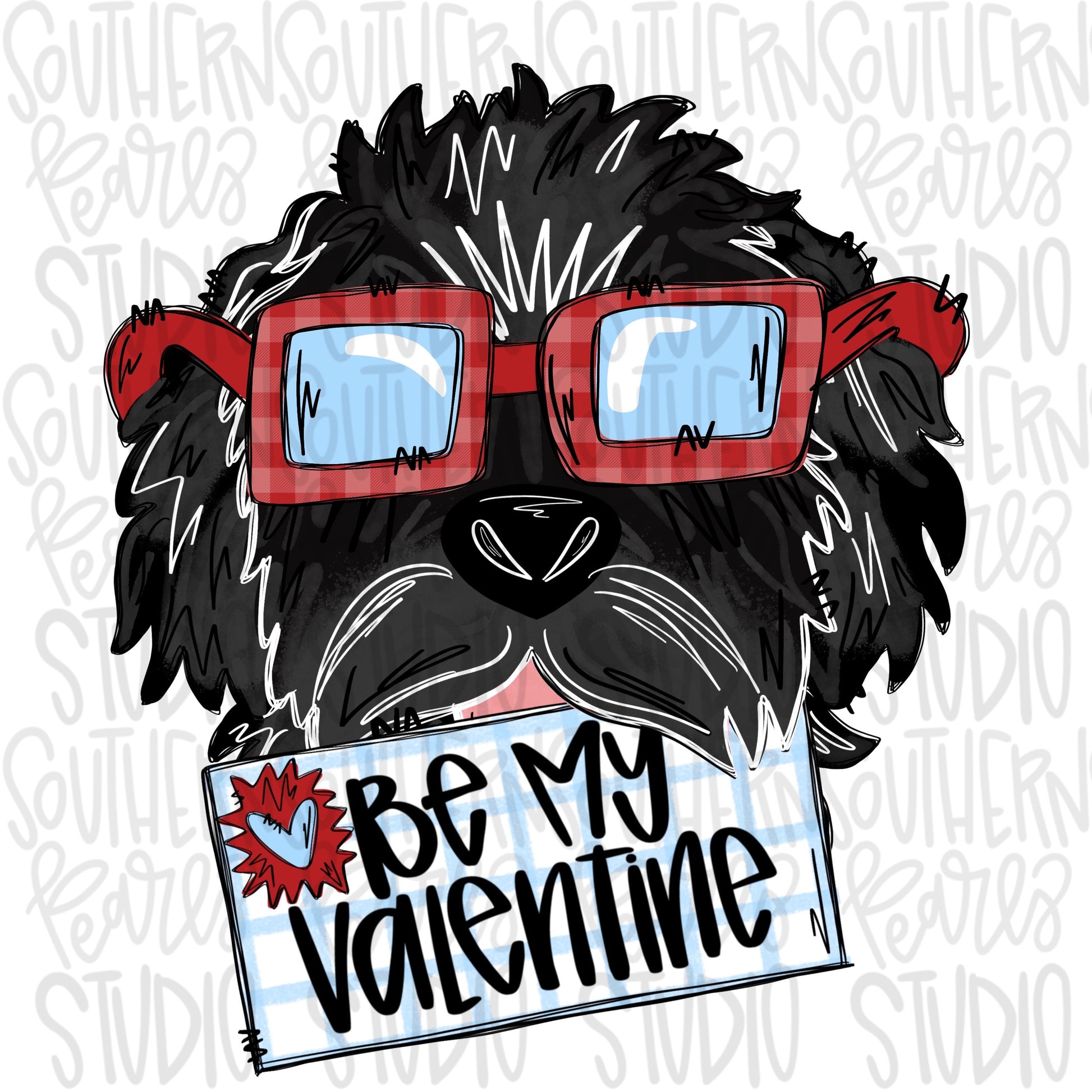 Be My Valentine black Goldendoodle boy | Sublimation Design | Digital Download | Women’s, Kids Shirt PNG