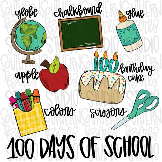 100 days of school collage| PNG | Sublimation | Design Download