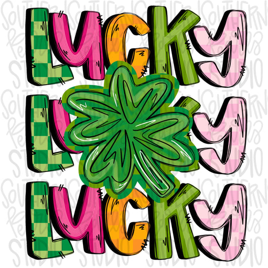 Lucky| Sublimation Design | Digital Download | Women’s, Kids Shirt PNG