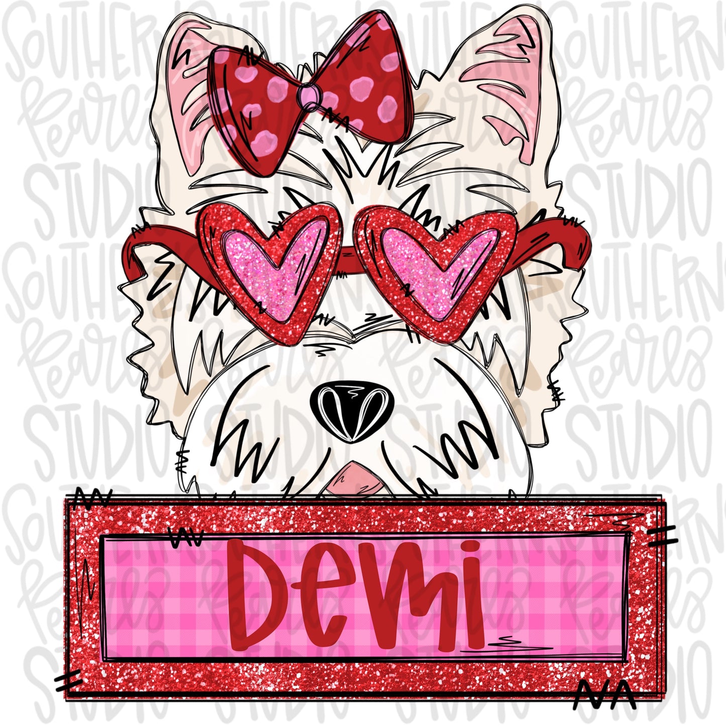 Valentine Westie with patch Girl | Sublimation Design | Digital Download | Women’s, Kids Shirt PNG