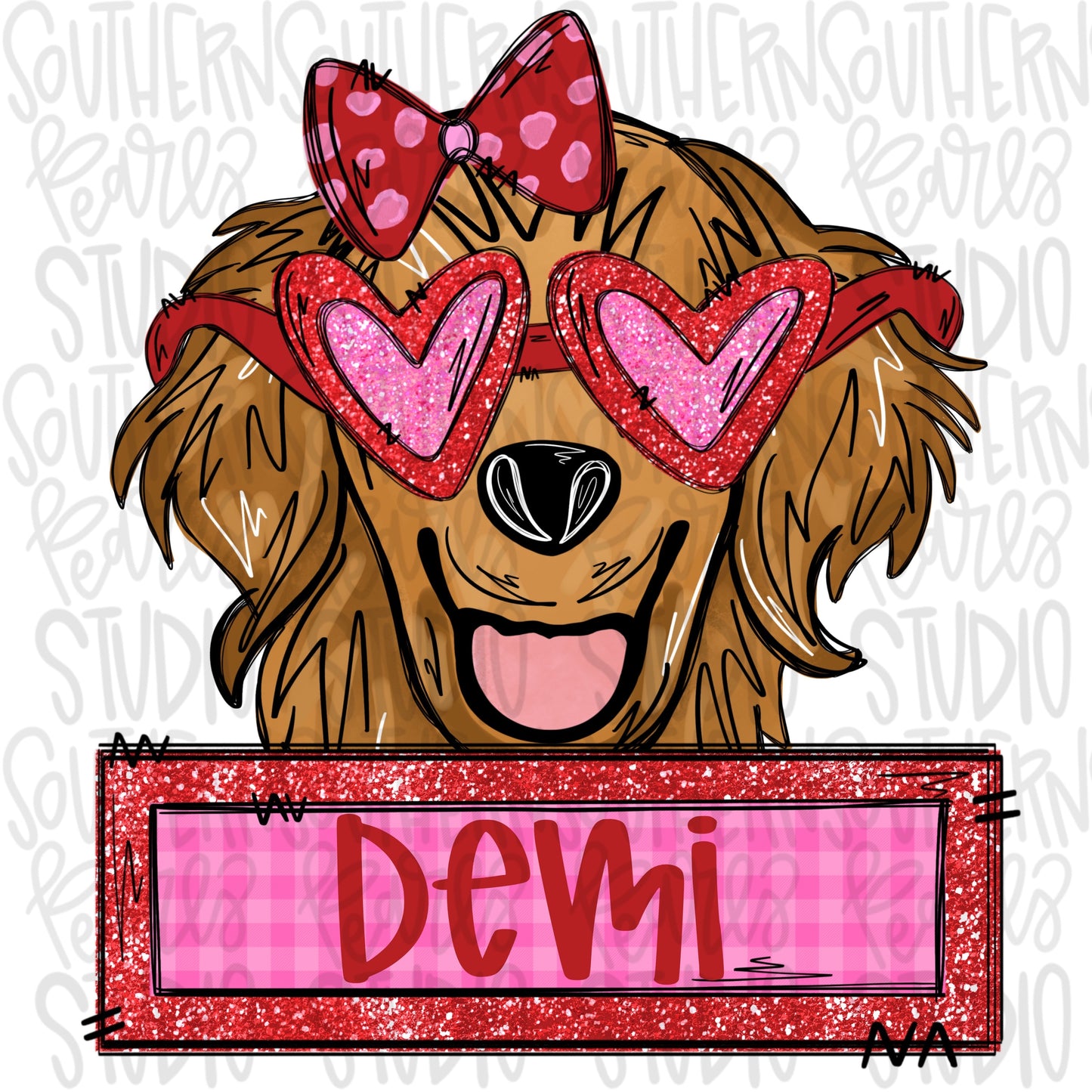 Valentine Patch Golden retriever Girl | Sublimation Design | Digital Download | Women’s, Kids Shirt PNG