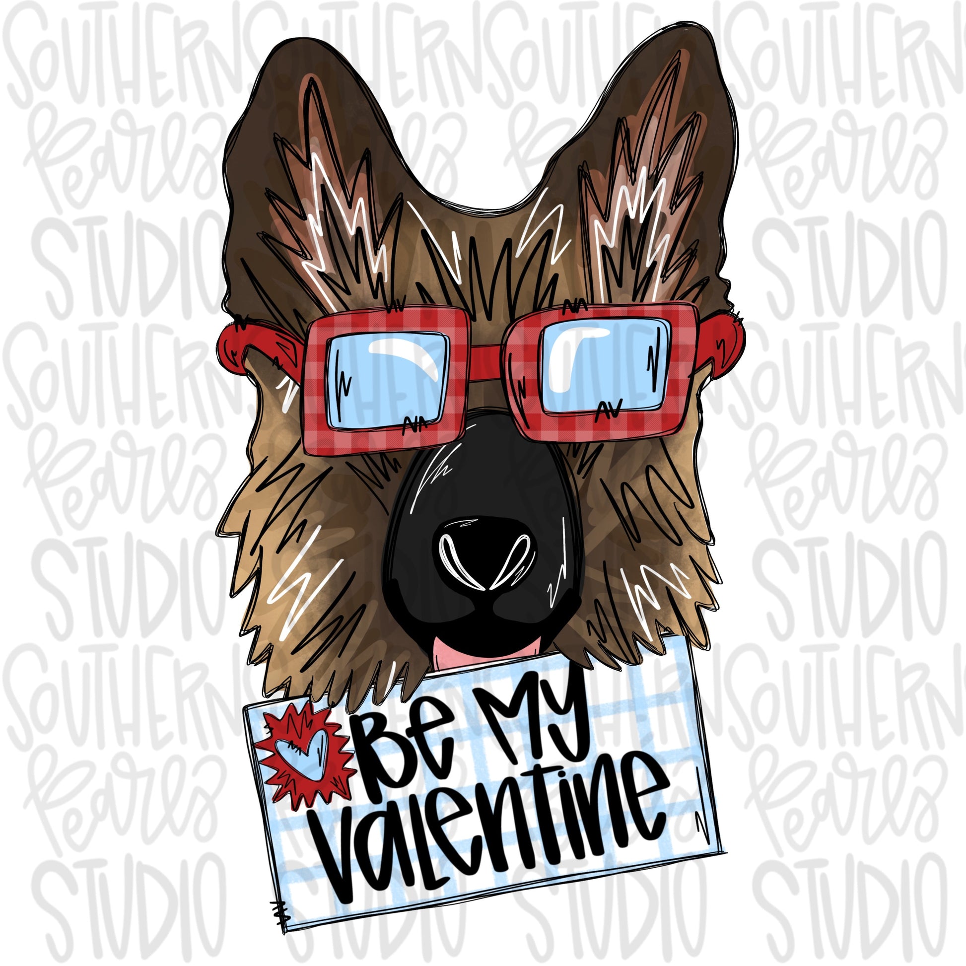 Be My Valentine German Shepherd Boy | Sublimation Design | Digital Download | Women’s, Kids Shirt PNG