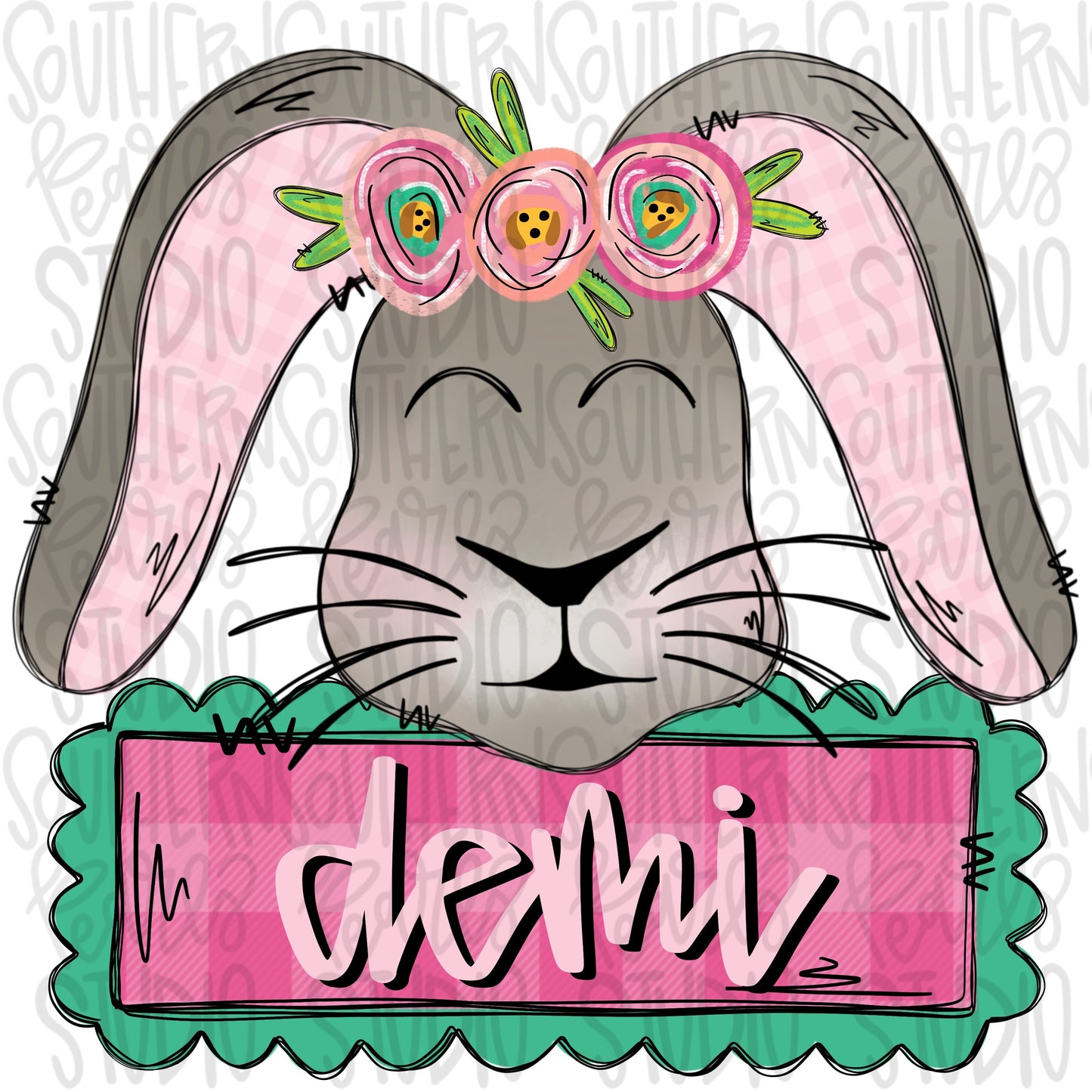 Easter Bunny Name Patch Girl | Sublimation Design | Digital Download | Women’s, Kids Shirt PNG