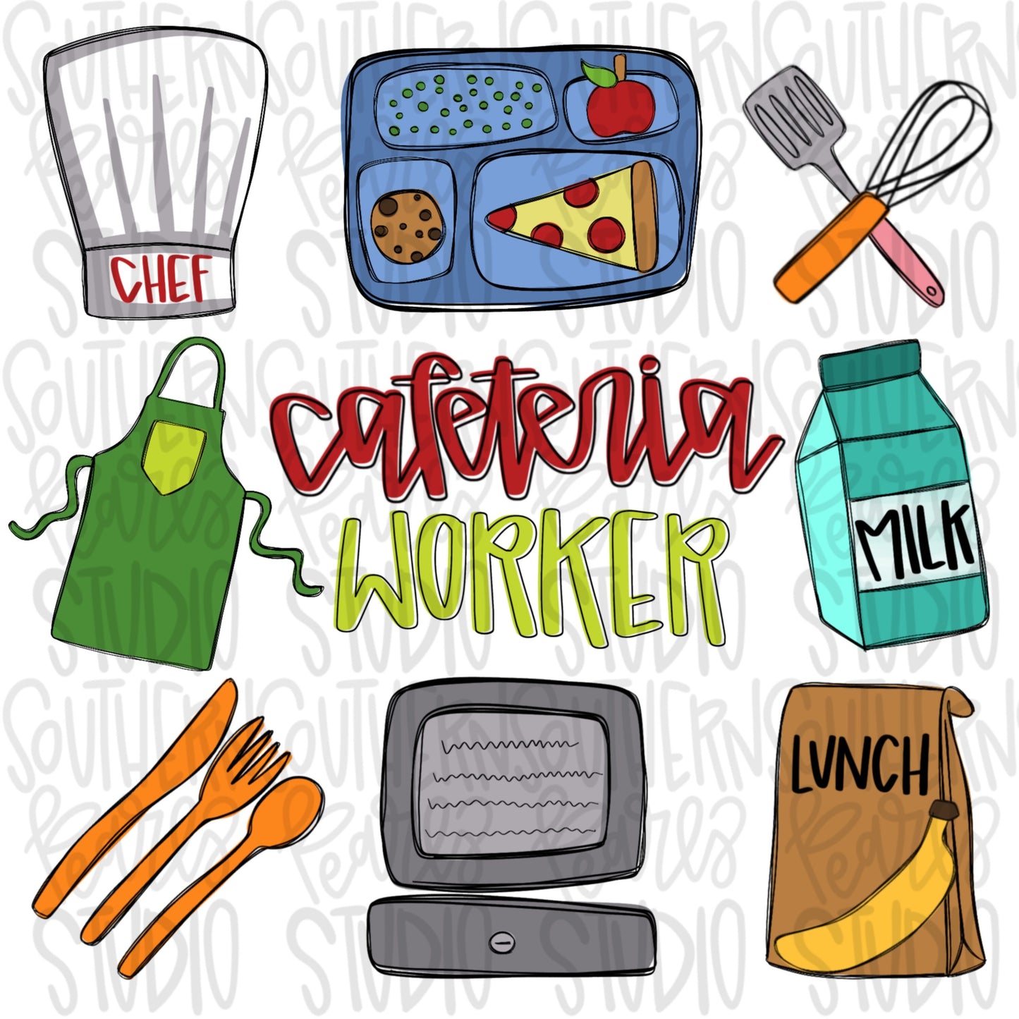 CAFETERIA worker | Sublimation Design | Digital Download | Women’s, Kids Shirt PNG