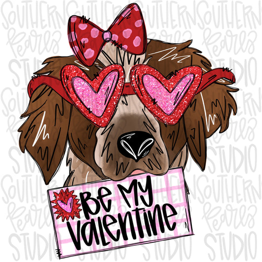 Be My Valentine spaniel Girl | Sublimation Design | Digital Download | Women’s, Kids Shirt PNG