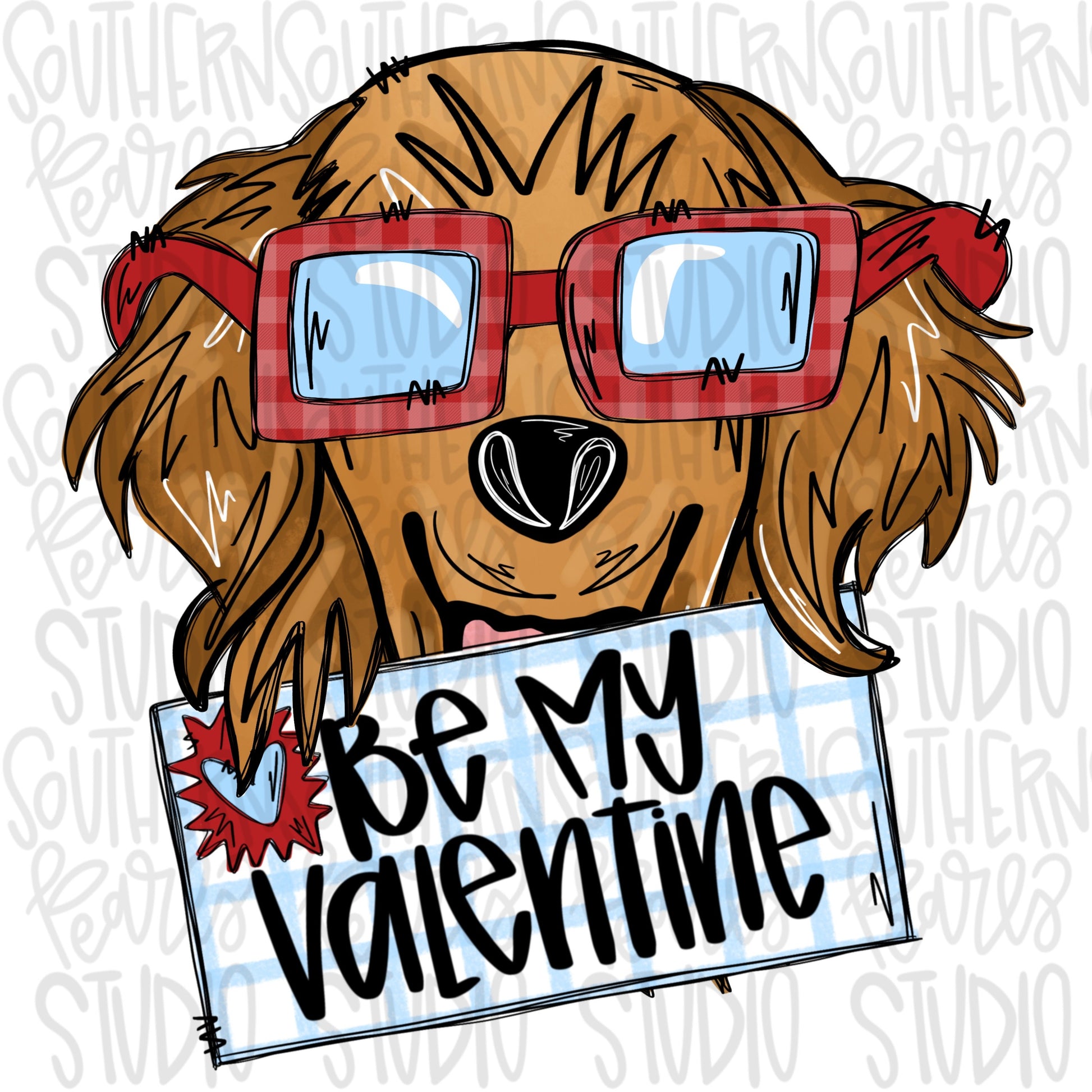 Be My Valentine Golden retriever Boy | Sublimation Design | Digital Download | Women’s, Kids Shirt PNG