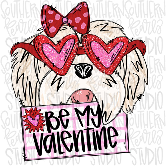 Be My Valentine Shih tzu Girl | Sublimation Design | Digital Download | Women’s, Kids Shirt PNG